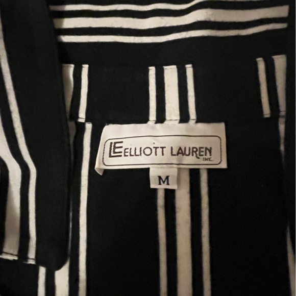 Elliott Lauren Black and White Striped button up Tunic, size M - Picture 4 of 6